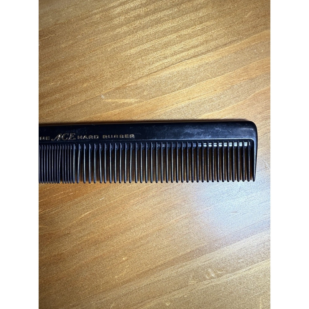 Vintage Genuine Ace Hard Rubber & Conair Black Hair Combs 7" Lot Of 2 - Picture 5 of 8
